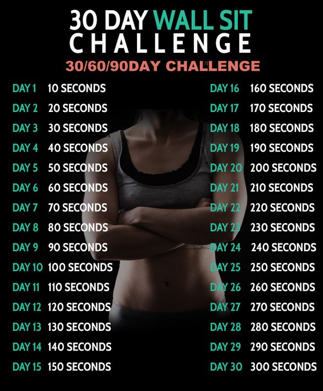 Image result for 30 DAY WALL SIT CHALLENGE CHART