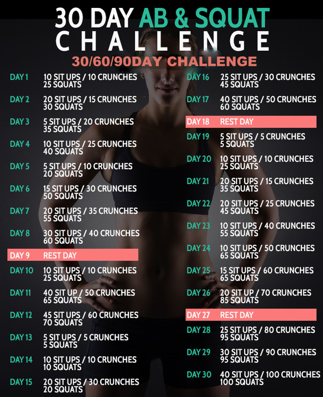 30 day crunch challenge before and after